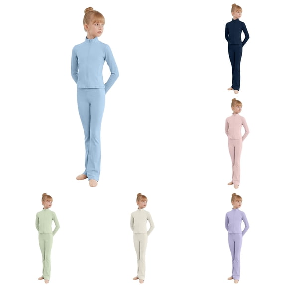 Girls Ballet Long Sleeve Practice Leotard Elegant Dancewear Flexible Fit For Outdoor Casual Daily Campus Class Performances Girls Casual Outfit Sets