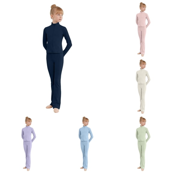 Girls Ballet Long Sleeve Practice Leotard Elegant Dancewear Flexible Fit For Outdoor Casual Daily Campus Class Performances Girls Casual Outfit Sets