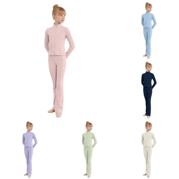 Girls Ballet Long Sleeve Practice Leotard Elegant Dancewear Flexible Fit For Outdoor Casual Daily Campus Class Performances Girls Casual Outfit Sets