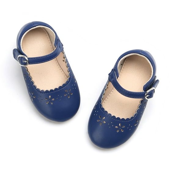 Girls Ballet Mary Jane Flats Toddler Kids Flower Girls Party Dress Shoes(AG209 Blue/13M)