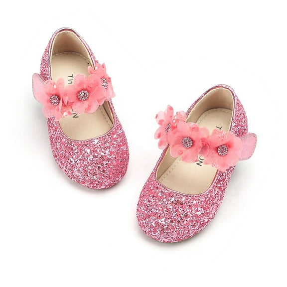 Girls Ballet Mary Jane Flats Toddler Kids Flower Girls Party Dress Shoes(AG278 Pink/12M)