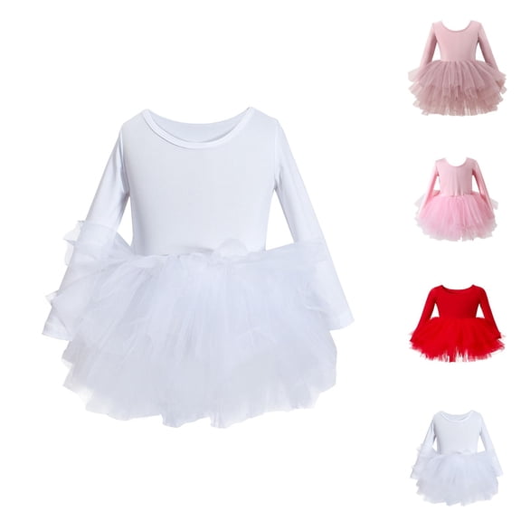 Girls Ballet Performance Tutu Dress – Puffy Skirt Leotard Set for Toddlers & Kids, Studio & Stage Wear, Coordinated Look Inspired by Pink Dress for Girls Silhouette