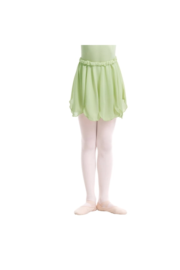 Girls Ballet Practice Skirt Elastic Waist Dancewear Tutu Class Performance Recital Light Green 4-5 Years