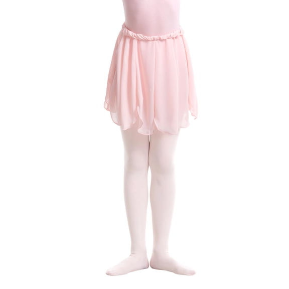 Girls Ballet Practice Skirt Elastic Waist Dancewear Tutu Class Performance Recital Pink 6-7 Years