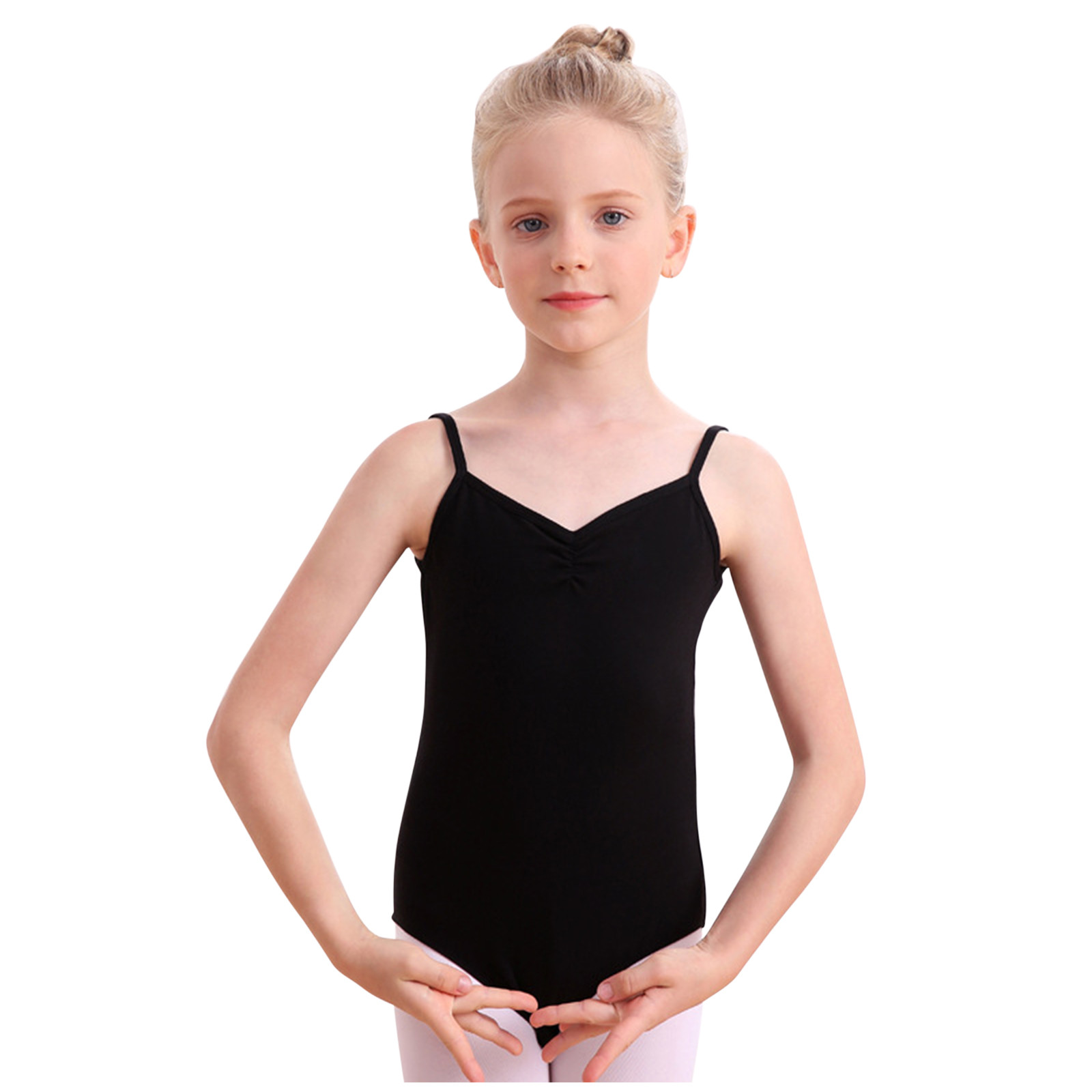 Black Kid Ballet Dancewear Girl Jumpsuit order Short Sleeves Lace Gym Bodysuit