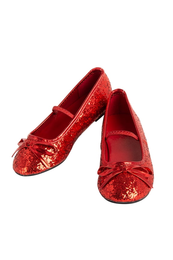 Glitter Red Costume Ballet Shoes for Kids, Girls size 9/10