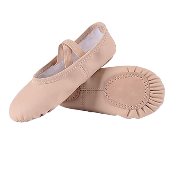 Girls Ballet Shoes, PU Leather Dance Slippers for Toddler Little Kid Big Kid, Flexible Sole Ballet Flats for Ballet Class, Practice, Recital, and Performance