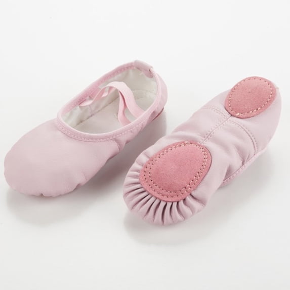 Girls Ballet Shoes, PU Leather Dance Slippers for Toddler Little Kid Big Kid, Flexible Sole Ballet Flats for Ballet Class, Practice, Recital, and Performance