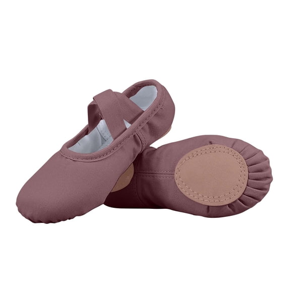 Girls Ballet Shoes Soft Breathable Highly Elastic Canvas Dance Flats Kids Solid Color Lightweight Split Sole Slippers 3-12 Years