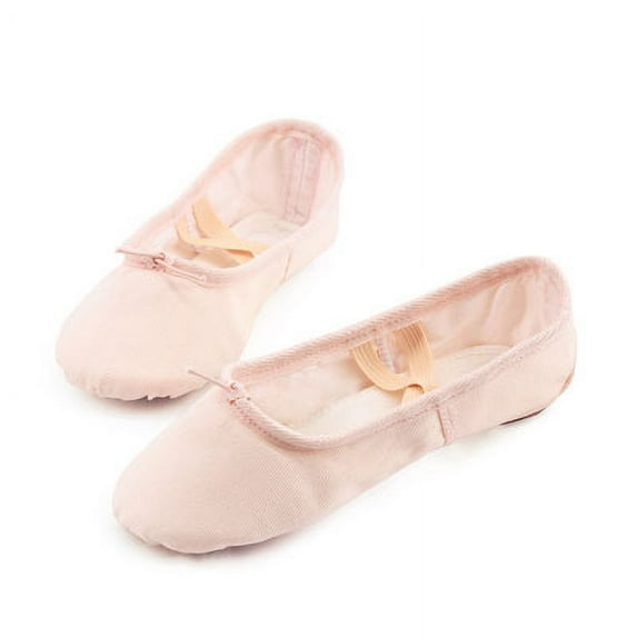Girls Ballet Shoes for Woman Ballerina Shoes Ballet Flats Women Canvas Soft Sole Dance Slippers Children Practise Dance Shoes (Flesh Tie Up,35 (21.5cm))