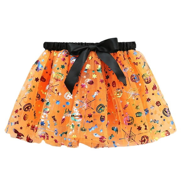 Girls Ballet Skirt Halloween Party Printed Dance Tutu for Kids