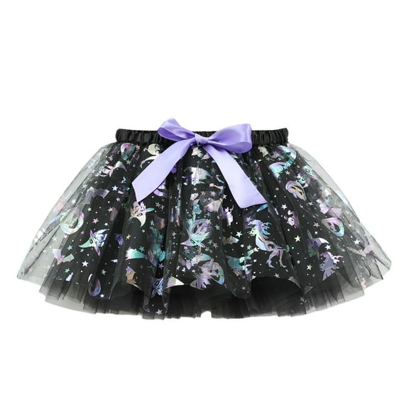Girls Ballet Skirt Halloween Party Printed Dance Tutu for Kids