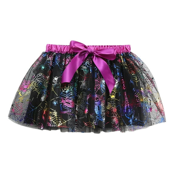 Girls Ballet Skirt Halloween Party Printed Dance Tutu for Kids