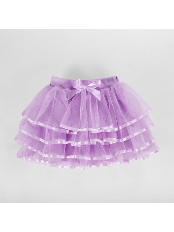 Girls Ballet Tutu Skirt Purple Fluffy Tulle 3-Layer for Dance Class, Kids Kids Princess Party Dress Up Skirt,Size 2-3T