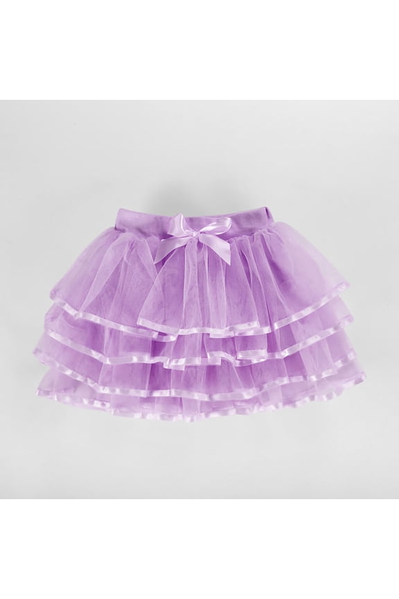 Girls Ballet Tutu Skirt Purple Fluffy Tulle 3-Layer for Dance Class, Kids Kids Princess Party Dress Up Skirt,Size 8-9T