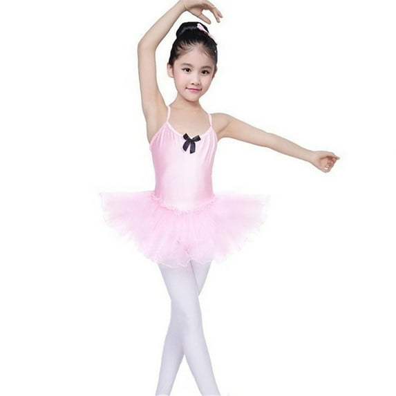 Girls Ballet Tutu Skirted Leotards Cross Straps Camisole Dance Dress Ballerina Outfit for Girls Toddler Dance Performance, 3-12 Years