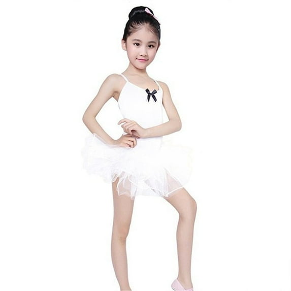 Girls Ballet Tutu Skirted Leotards Cross Straps Camisole Dance Dress Ballerina Outfit for Girls Toddler Dance Performance, 3-12 Years