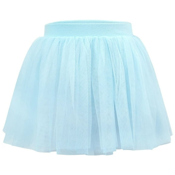 Girls Ballet Tutu Skirts Fluffy 4 Layers Soft Yarn Tulle Skirts Elastic Short Skirts Performance Dance