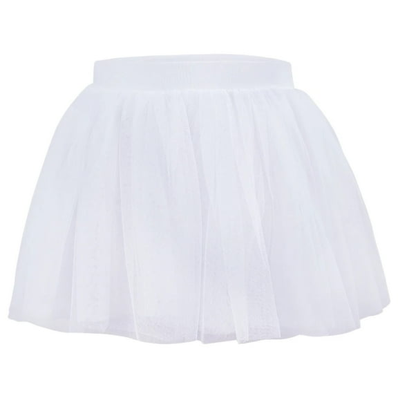 Girls Ballet Tutu Skirts Fluffy 4 Layers Soft Yarn Tulle Skirts Elastic Short Skirts Performance Dance