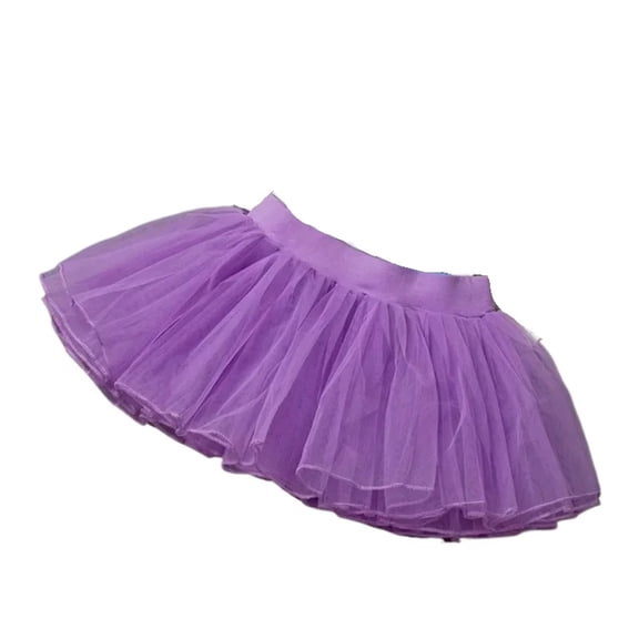 Girls Ballet Tutu Skirts Pink Fluffy 4 Layer Soft Yarn Tulle Skirts Elastic Ballet Leotard Skirts