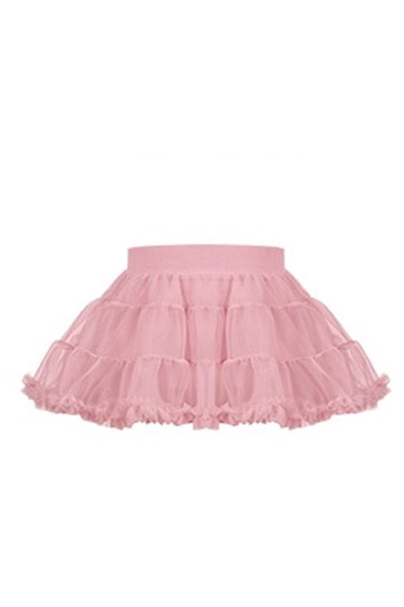 Girls Ballet Tutu Skirts with Lining Skirt Nylon Dance Elastic Short Mini Skirt 2 Layers Dance Tutu Dress