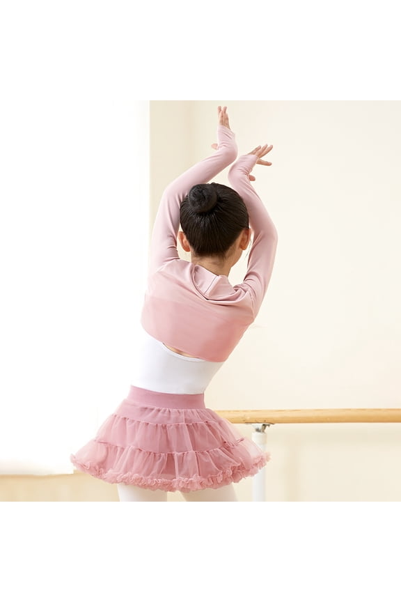 Girls Ballet Wrap Cardigan for Girls Lightweight Practice Capelet Coat for Dancewear and Performance Use across Spring to Winter, 10-11 Years, Pink
