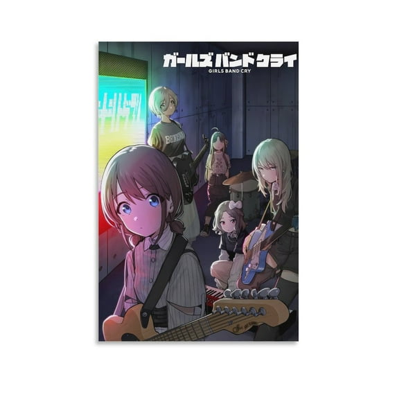 Girls Band Cry Animes Art Poster Painting On Canvas Wall Art Poster Scroll Picture Print Living Room Walls Decor Home Posters 12x18inch(30x45cm)