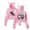 thumbnail image 1 of Girls Band Cry Cat Ears Hoodies Kawaii Anime Women Short Hoodie Casual Fleece Sweatshirts, 1 of 2
