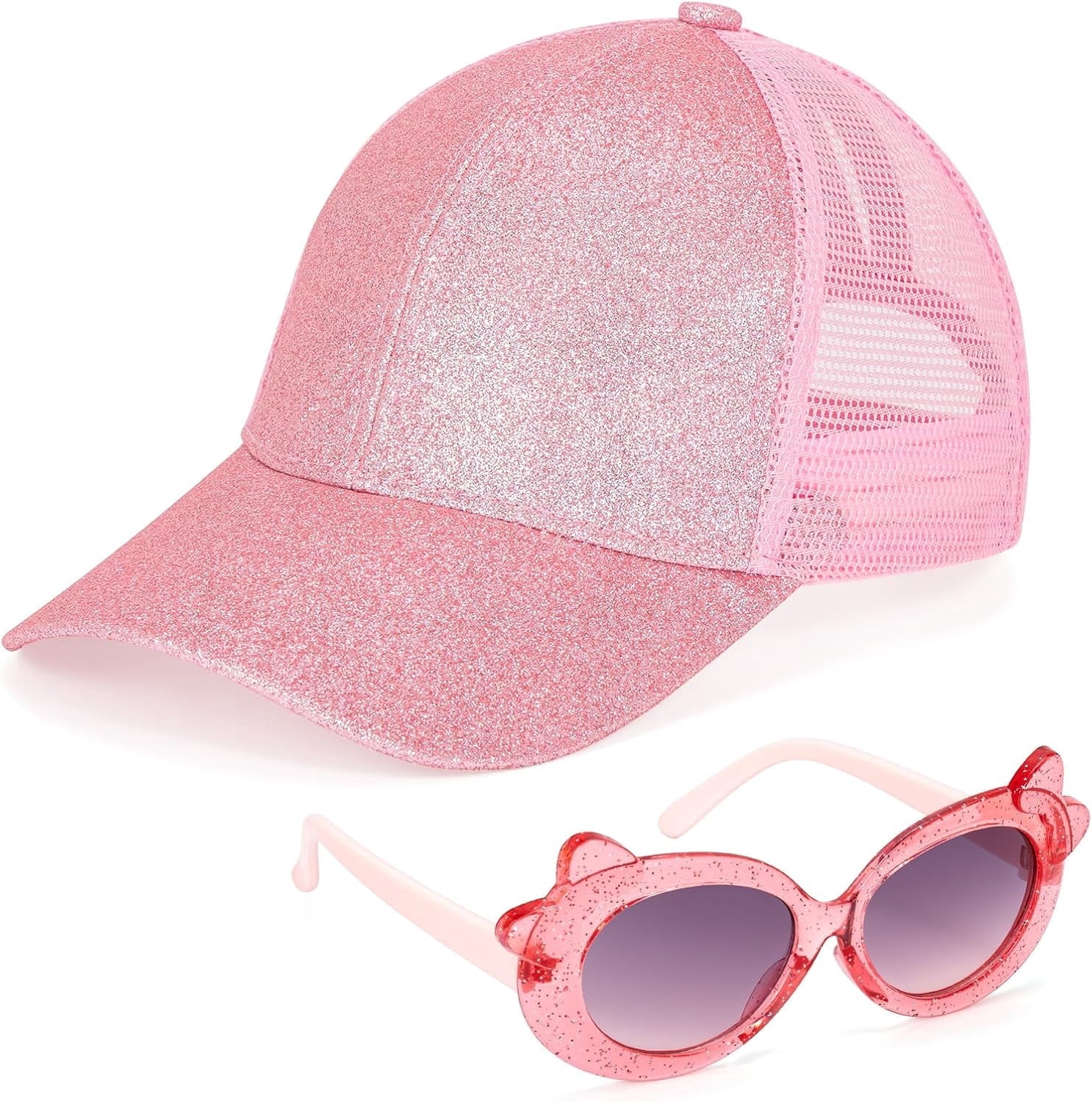 New Adult Pink Cupcake Cap with Matching Sunglasses VETPW, Kids Baseball Cap with Sunglasses, One Size, Pink  main image 3