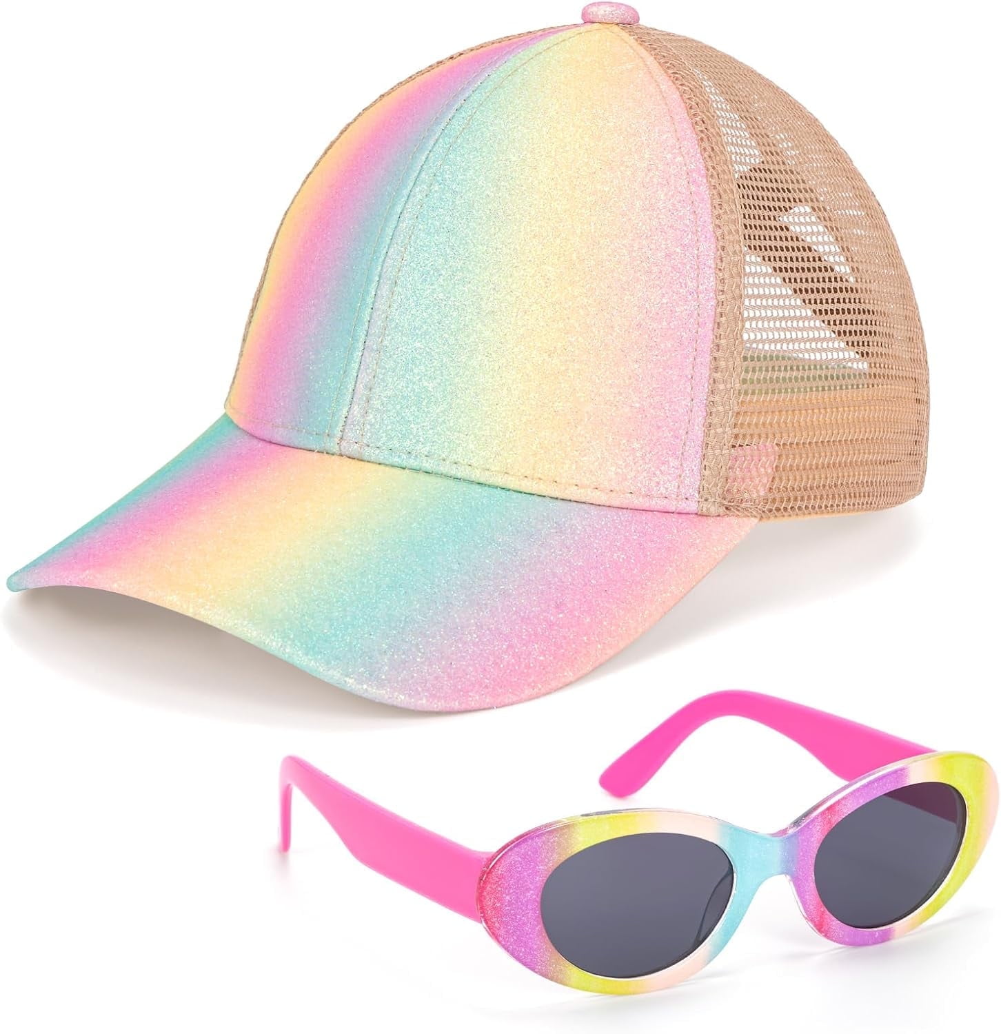 VETPW, Kids Baseball Cap with Sunglasses, One Size, Pink 