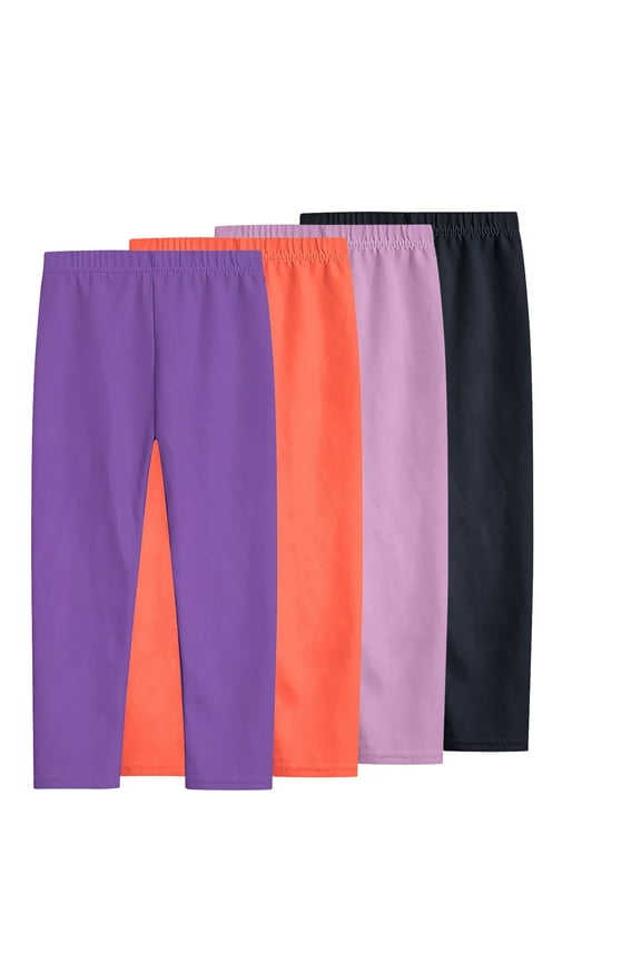 Girls Basic Leggings New 4pc Toddler Kids Comfortable Leggings for Girls Leggings Great for Softness and Breathability Pants Size 9 Years