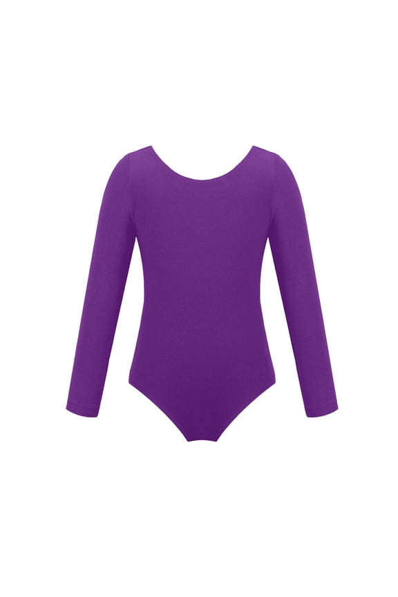 Girls Basic Long Sleeve Leotard Gymnastics Ballet Dance Bodysuits for Teen(5-18Years)