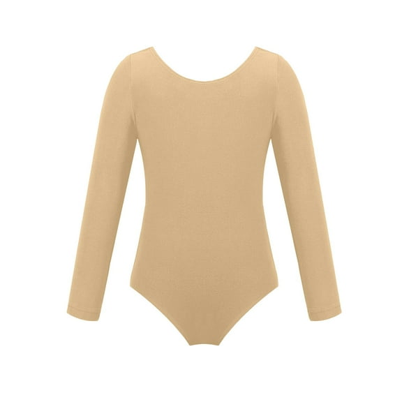 Girls Basic Long Sleeve Leotard Gymnastics Ballet Dance Bodysuits for Teen(5-18Years)
