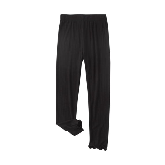 Girls Basic Ribbed Pajama Pants Lightweight Solid Sweatpants Soft Sleep Lounge Bottoms Ankle Length Joggers