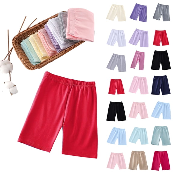 Girls Basic Solid Shorts Dance Gymnastics Under Skirts Shorts Cotton for Toddler Little Girls Soft Breathable