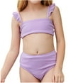 thumbnail image 1 of Girls Bathing Suit Plain Color Girls Swimsuit with Shorts Girls' Two-Piece Swimwear Cute Bathing Suits for Teen Girls 140, 1 of 7
