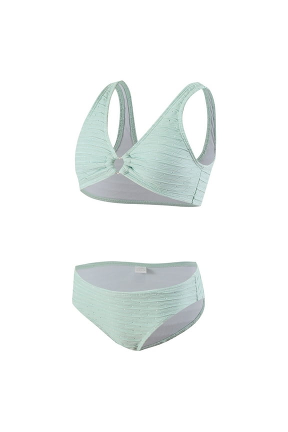 Girls Bathing Suit Plain Color Girls Swimsuit with Shorts Two Piece Bikini Sets Tween Bikini for Girls 13-14 Years