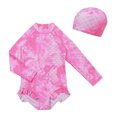thumbnail image 1 of Girls Bathing Suits Girls Swimsuit Long Sleeve Cute Rashguard Set Summer Beach Breathable Tankini with UPF 50+ Swimwear Toddler Girls Swimsuit,9-10 Years, 1 of 5