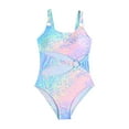 thumbnail image 1 of Girls Bathing Suits Size 10-12 Girl Swimsuit One Piece Cutout Ruched Bathing Suits Adjustable Drawstring Swimwear with Pads Size 9-16, 1 of 9