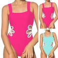 thumbnail image 1 of Girls Bathing Suits Size 10-12 Girls One Piece Swimsuits Modest Padded Bathing Suit for Girls Adjustable Straps Square Neck Trendy Swimwear 9-16Y, 1 of 5