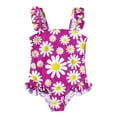 thumbnail image 1 of Girls Bathing Suits Size 10-12 Two Piece Girls Swimsuit Ruffle V Neck One Piece Swimsuits Ruched Solid Bathing Suit for Girls Quick Dry Beach Swimwear 9-16 Years, 1 of 5