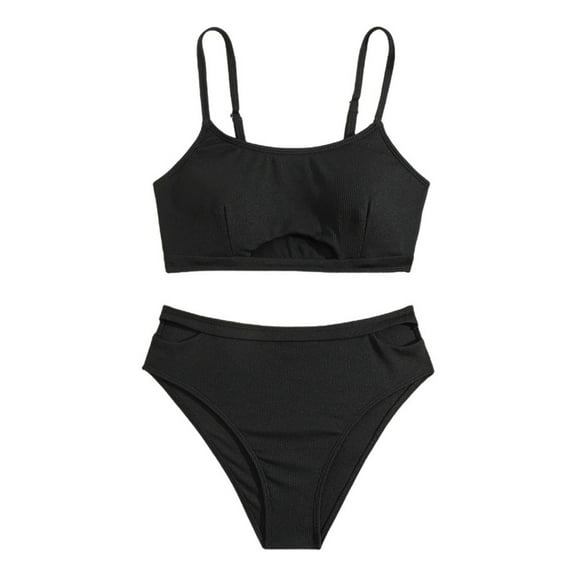 Girls Bathing Suits Size 14-16 Girls' Swimsuits 2 Piece Bikini Set Solid Color Bathing Suit Teen Swimwear Set 13-14 years