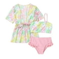 thumbnail image 1 of Girls Bathing Suits Size 6 Color-Block Kids High Waisted Tankini Swimsuits Soft Fit Sunflower Bathing Suit Beachwear,B-Multicolour,6Y(5-6 Years), 1 of 5