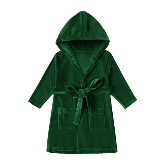 Girls Bathrobe Kids Childrens Long Sleeve Hooded Beach Bath Towel Soft Cloak Bathrobe Coat for Girls 3T