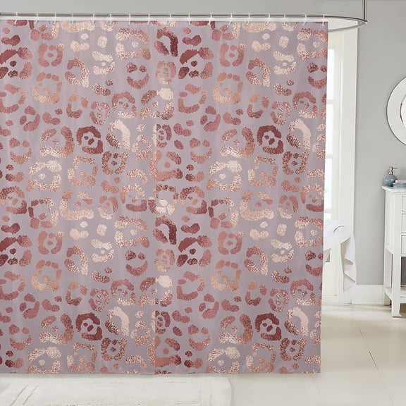 Girls Bathroom Curtain Women Pink Leopard Print Shower Curtain Luxury Safari Cheetah Print Bath Curtain for Teens Kids Stalls Bathtubs Decor Wild Animal Theme Waterproof Fabric Curtain 72"x72"