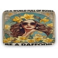 thumbnail image 1 of Girls Be A Daffodil Print Bath Rug, Coral Velvet, 20"x32",Ultra Soft and Non-Slip Bathroom Rugs, Water Absorbent and Machine Washable, 1 of 8
