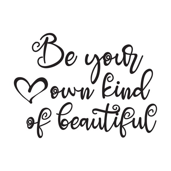 Girls Be Your Own Kind Of Beautiful Uplifting Quote Wall Decal Decoration Beautiful Cursive Handwiritng Motiovation Quotes Lasts Years and Easily Removable - Size: 20 In(W) x 14 In(H)