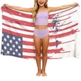 thumbnail image 1 of Girls Beach Sarong Cover Up Wrap Coverups July 4th Stars And Stripes Bathing Suit Skirts Chiffon Lightweight Towel (Free Size, Blue), 1 of 9