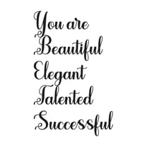 Girls You're Beautiful Elegant Talented Encouraging Quotes & Sayings Wall Decal Decoration Quote for Motivation and Inspiration Successful Lasts Years and Easily Removable - Size: 6 In(W) x 10 In(H)