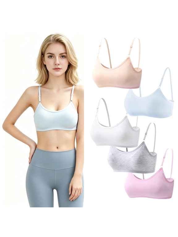 Girls Beginner Bra Wireless Lightly Padded Teen Bra Bra for Bike Riding First-Time Bra Wearers